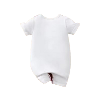The Valentin - Newborn Baby Bear Print Fake Suspender Romper Short Sleeve Summer Outfit