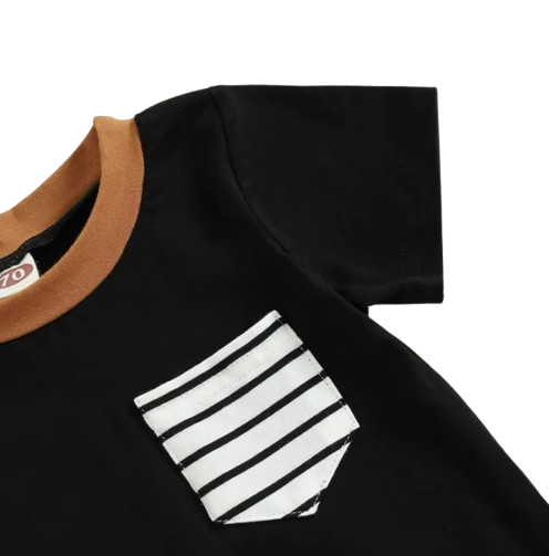 The Layne - Newborn Baby Boy Contrast Stripe Romper Short Sleeve Summer Outfit