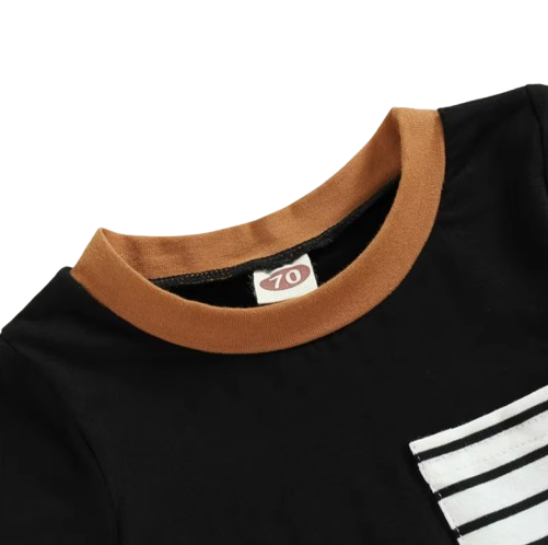 The Layne - Newborn Baby Boy Contrast Stripe Romper Short Sleeve Summer Outfit