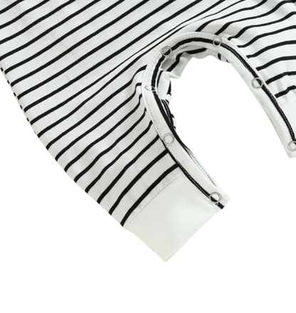 The Layne - Newborn Baby Boy Contrast Stripe Romper Short Sleeve Summer Outfit