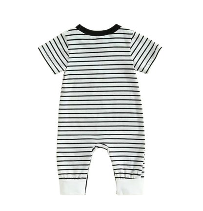 The Layne - Newborn Baby Boy Contrast Stripe Romper Short Sleeve Summer Outfit