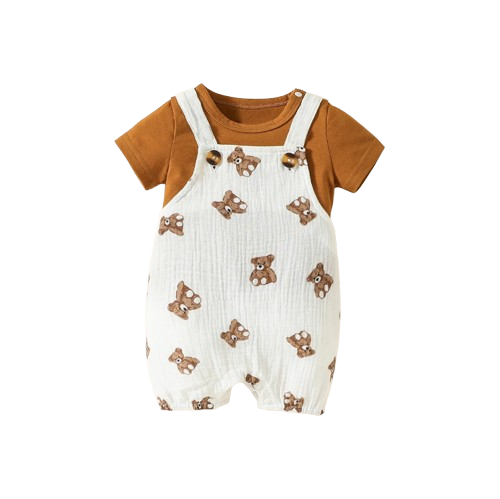 The Creed - Baby Boy 2PCS Animal T-Shirt & Suspender Shorts Summer Outfit Set