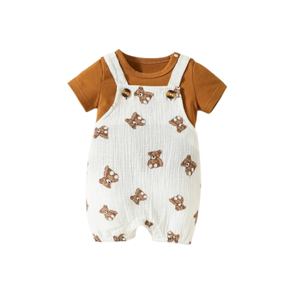 The Creed - Baby Boy 2PCS Animal T-Shirt & Suspender Shorts Summer Outfit Set