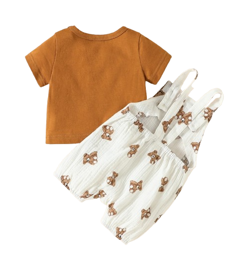 The Creed - Baby Boy 2PCS Animal T-Shirt & Suspender Shorts Summer Outfit Set
