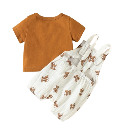 The Creed - Baby Boy 2PCS Animal T-Shirt & Suspender Shorts Summer Outfit Set