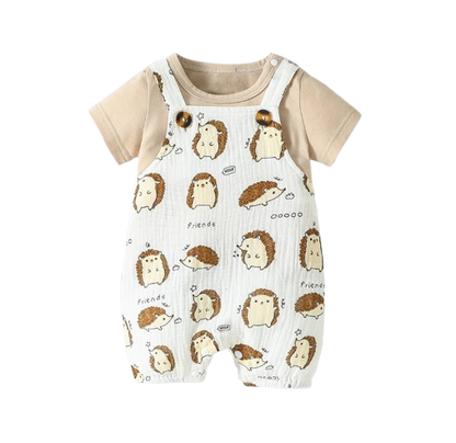 The Creed - Baby Boy 2PCS Animal T-Shirt & Suspender Shorts Summer Outfit Set