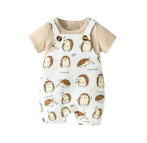 The Creed - Baby Boy 2PCS Animal T-Shirt & Suspender Shorts Summer Outfit Set