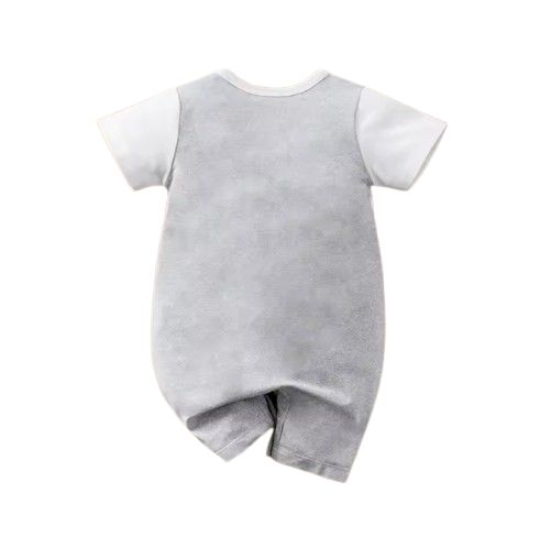 The Yosef - Newborn Baby Bear Print Fake Two Piece Suspender Romper Summer Outfit