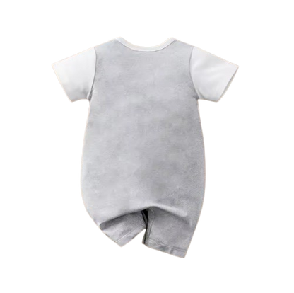 The Yosef - Newborn Baby Bear Print Fake Two Piece Suspender Romper Summer Outfit