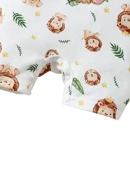 The Wilson - Newborn Baby Boy Lion Print Hoodie Shorts Hat Set Casual Outfit 3PCS