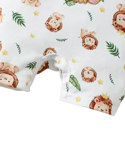 The Wilson - Newborn Baby Boy Lion Print Hoodie Shorts Hat Set Casual Outfit 3PCS