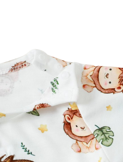 The Wilson - Newborn Baby Boy Lion Print Hoodie Shorts Hat Set Casual Outfit 3PCS