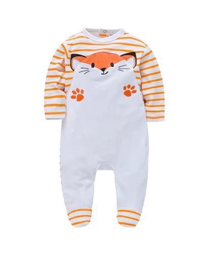The Madden - Baby Boy Fox Print 100% Cotton Long Sleeve Romper Summer Outfit