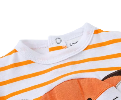 The Madden - Baby Boy Fox Print 100% Cotton Long Sleeve Romper Summer Outfit