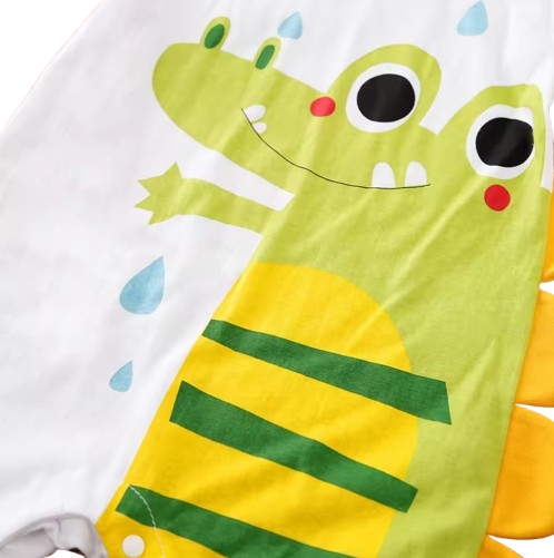 The Zaid - Newborn Baby Crocodile Print Cotton Romper Short Sleeve Summer Outfit