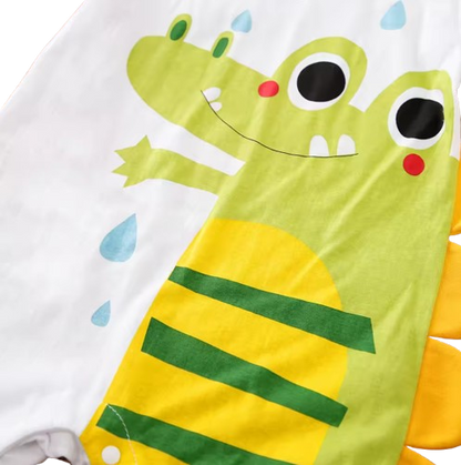 The Zaid - Newborn Baby Crocodile Print Cotton Romper Short Sleeve Summer Outfit