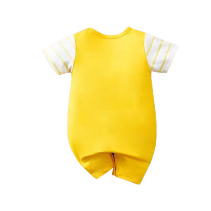 The Salem - Newborn Baby Bee Print Fake Two Piece Romper Short Sleeve Summer Outfit
