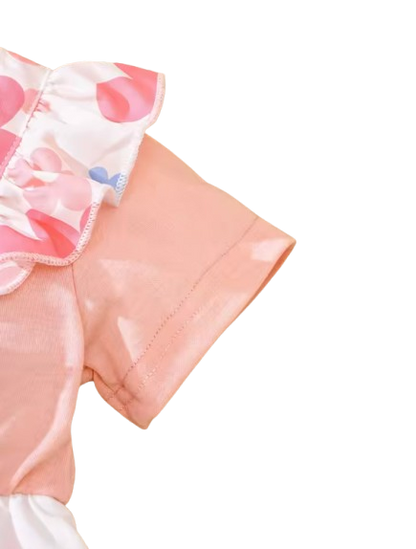 The Selene - Baby Girl 2PCS Bear Floral Romper & Headband Spring Summer Outfit
