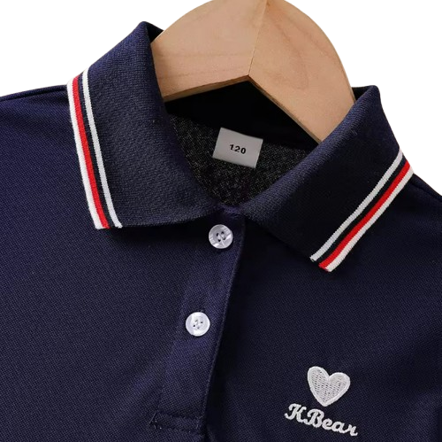 The Sariyah - Girls Polo Dress Short Sleeve Navy Blue A-Line School Uniform Summer Dress