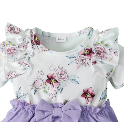 The Maliyah - Baby Girl 2PCS Floral Ruffle Dress & Headband Summer Party Outfit