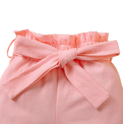 The Rivka - Baby Girl 3PCS Kitten Bodysuit Shorts & Headband Summer Outfit Set