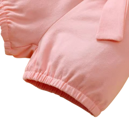 The Rivka - Baby Girl 3PCS Kitten Bodysuit Shorts & Headband Summer Outfit Set