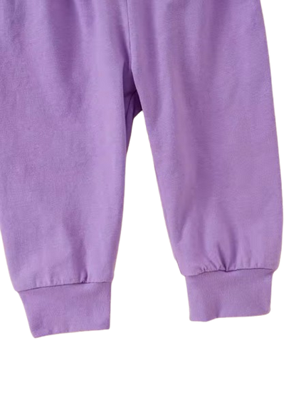 The Indie - Baby Girl 3PCS Purple Elephant Bodysuit Pants & Hat Outfit Set