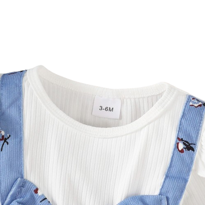 The Rhea - Baby Girl Floral Dress Large Bow & Headband Long Sleeve Autumn Outfit