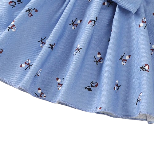 The Rhea - Baby Girl Floral Dress Large Bow & Headband Long Sleeve Autumn Outfit