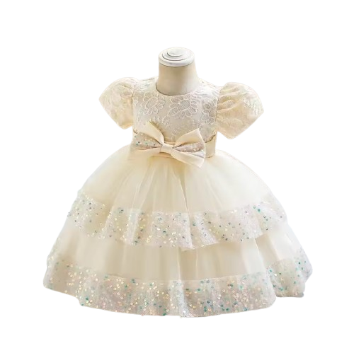 The Lyric - Girls Cotton Bow Party Dress Short Sleeve Summer Bridesmaid Dress