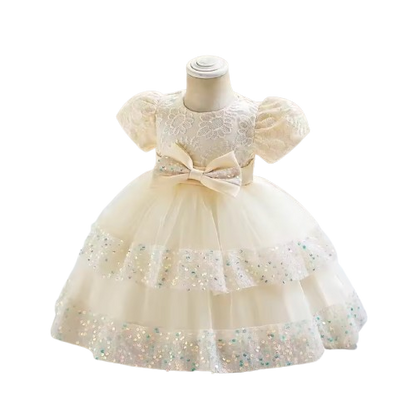 The Lyric - Girls Cotton Bow Party Dress Short Sleeve Summer Bridesmaid Dress