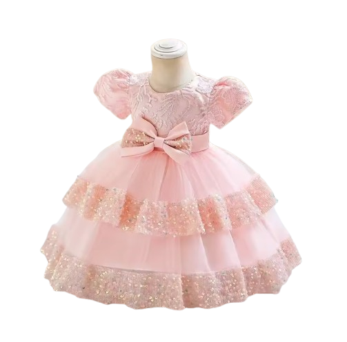 The Lyric - Girls Cotton Bow Party Dress Short Sleeve Summer Bridesmaid Dress
