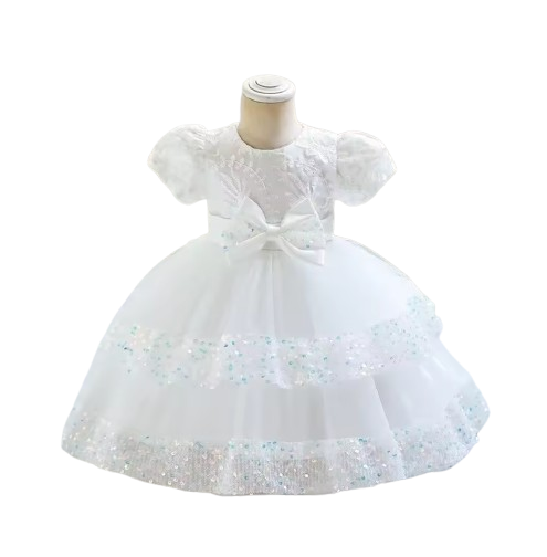 The Lyric - Girls Cotton Bow Party Dress Short Sleeve Summer Bridesmaid Dress