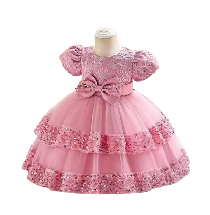 The Lyric - Girls Cotton Bow Party Dress Short Sleeve Summer Bridesmaid Dress