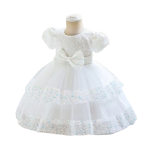 The Lyric - Girls Cotton Bow Party Dress Short Sleeve Summer Bridesmaid Dress