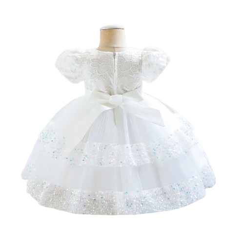 The Lyric - Girls Cotton Bow Party Dress Short Sleeve Summer Bridesmaid Dress