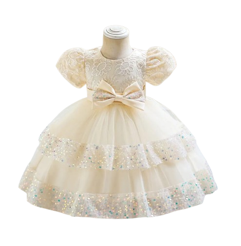 The Lyric - Girls Cotton Bow Party Dress Short Sleeve Summer Bridesmaid Dress