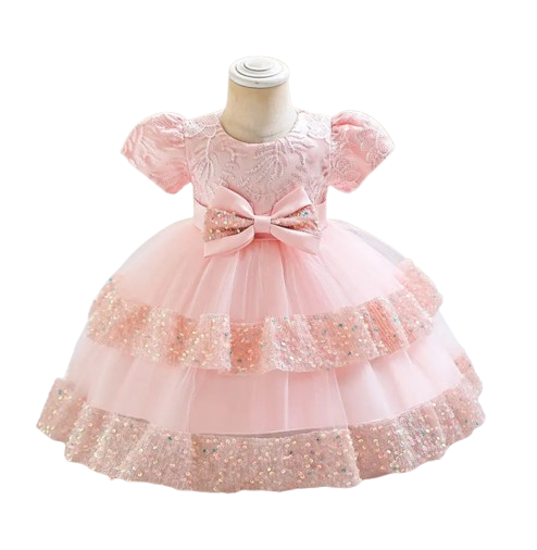 The Lyric - Girls Cotton Bow Party Dress Short Sleeve Summer Bridesmaid Dress