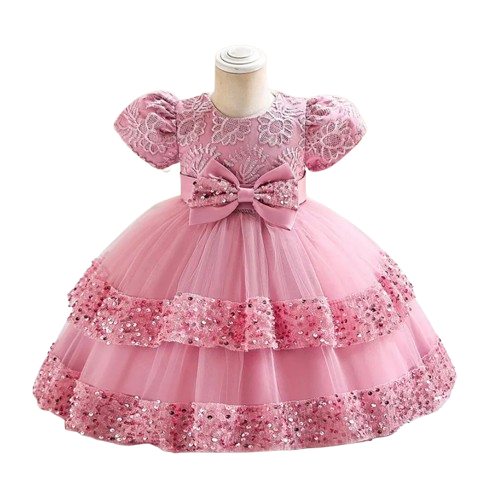 The Lyric - Girls Cotton Bow Party Dress Short Sleeve Summer Bridesmaid Dress