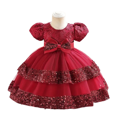 The Lyric - Girls Cotton Bow Party Dress Short Sleeve Summer Bridesmaid Dress