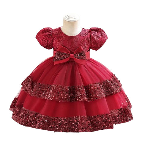 The Lyric - Girls Cotton Bow Party Dress Short Sleeve Summer Bridesmaid Dress