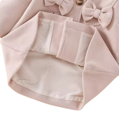 The Shelby - Newborn Baby Girl Korean Beige Bow Long Sleeve Coat Jacket
