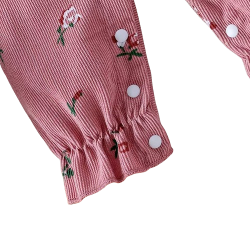 The Gloria - Baby Girl Floral Patchwork Romper & Bow Headband Autumn Outfit 2PCS