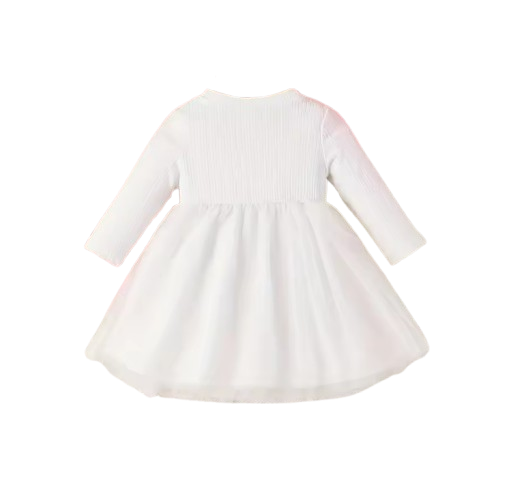The Hana - Baby Girl Floral Mesh Princess Dress Long Sleeve Spring Autumn Party