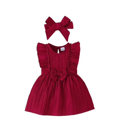 The Melina - Newborn Baby Girl Sleeveless Ruffle Dress Headband Set Summer 2PCS
