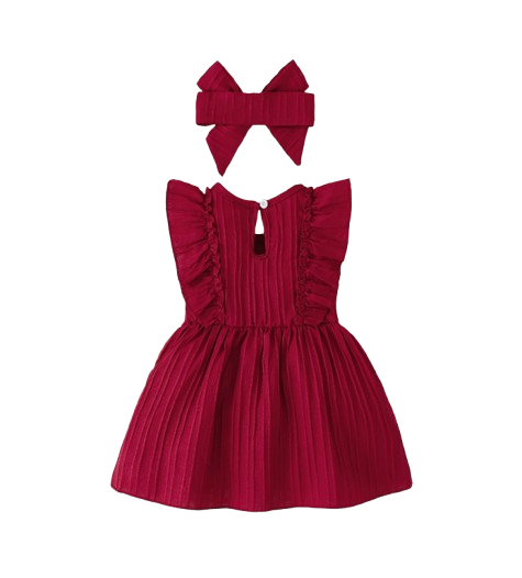 The Melina - Newborn Baby Girl Sleeveless Ruffle Dress Headband Set Summer 2PCS