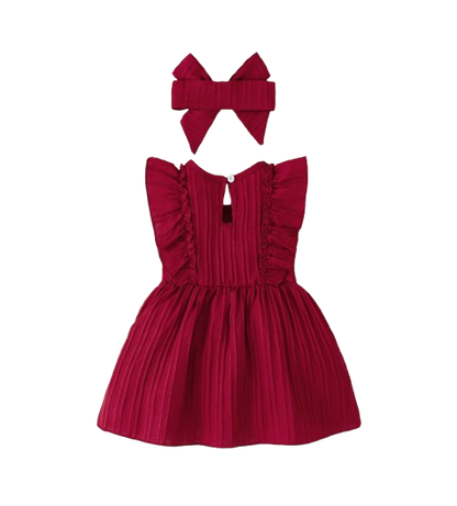 The Melina - Newborn Baby Girl Sleeveless Ruffle Dress Headband Set Summer 2PCS