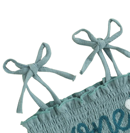 The Legacy - Baby Girl Sleeveless Suspender Dress & Bow Headband Birthday Outfit