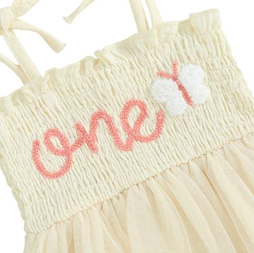 The Legacy - Baby Girl Sleeveless Suspender Dress & Bow Headband Birthday Outfit