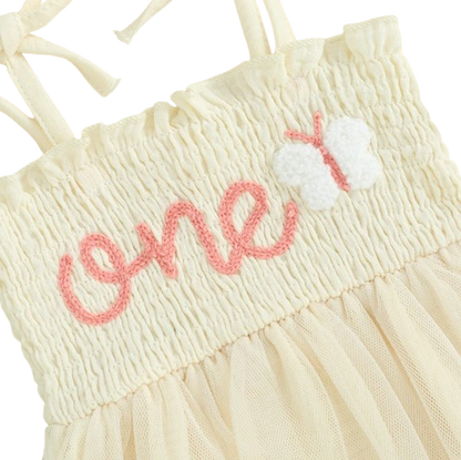 The Legacy - Baby Girl Sleeveless Suspender Dress & Bow Headband Birthday Outfit